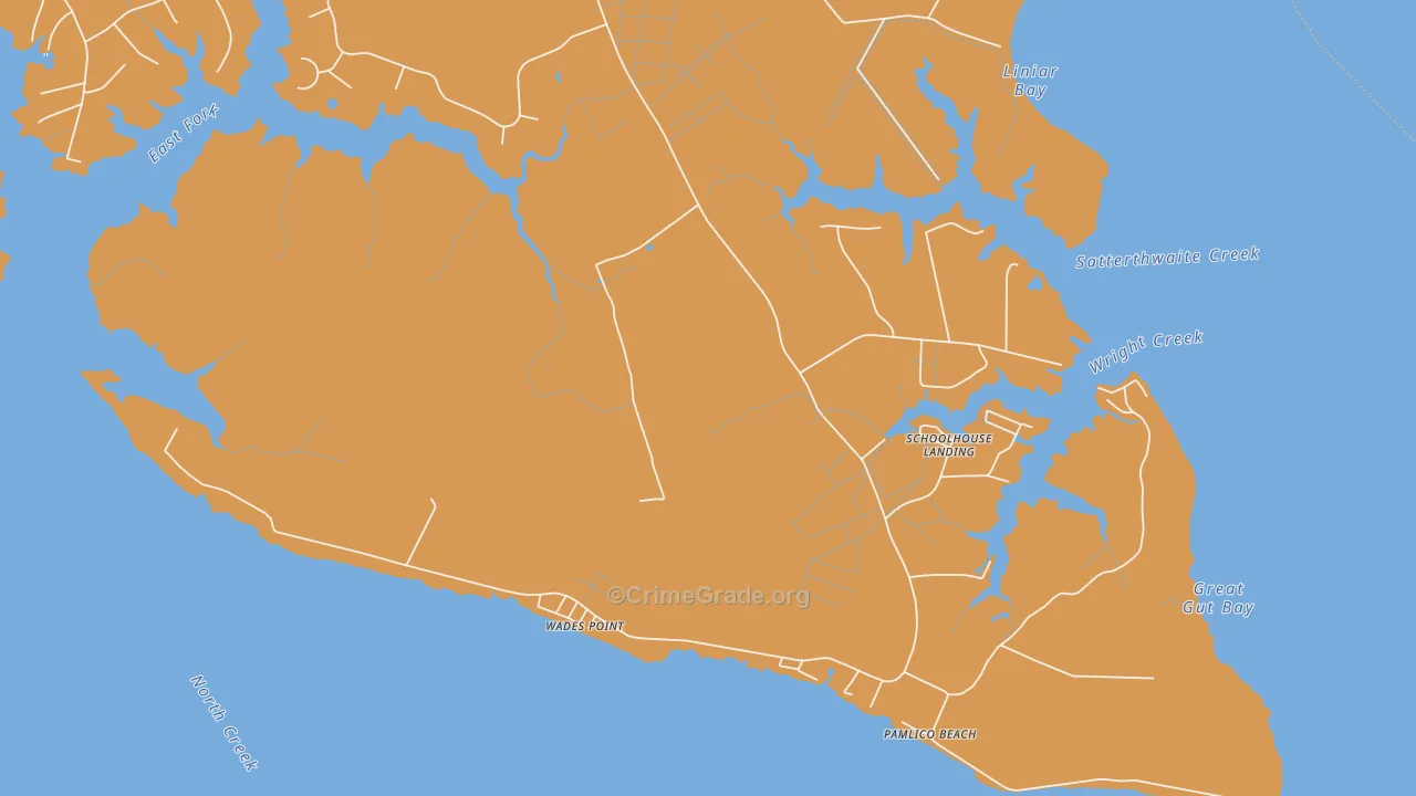 Wades Point, NC Map of Robbery Rates