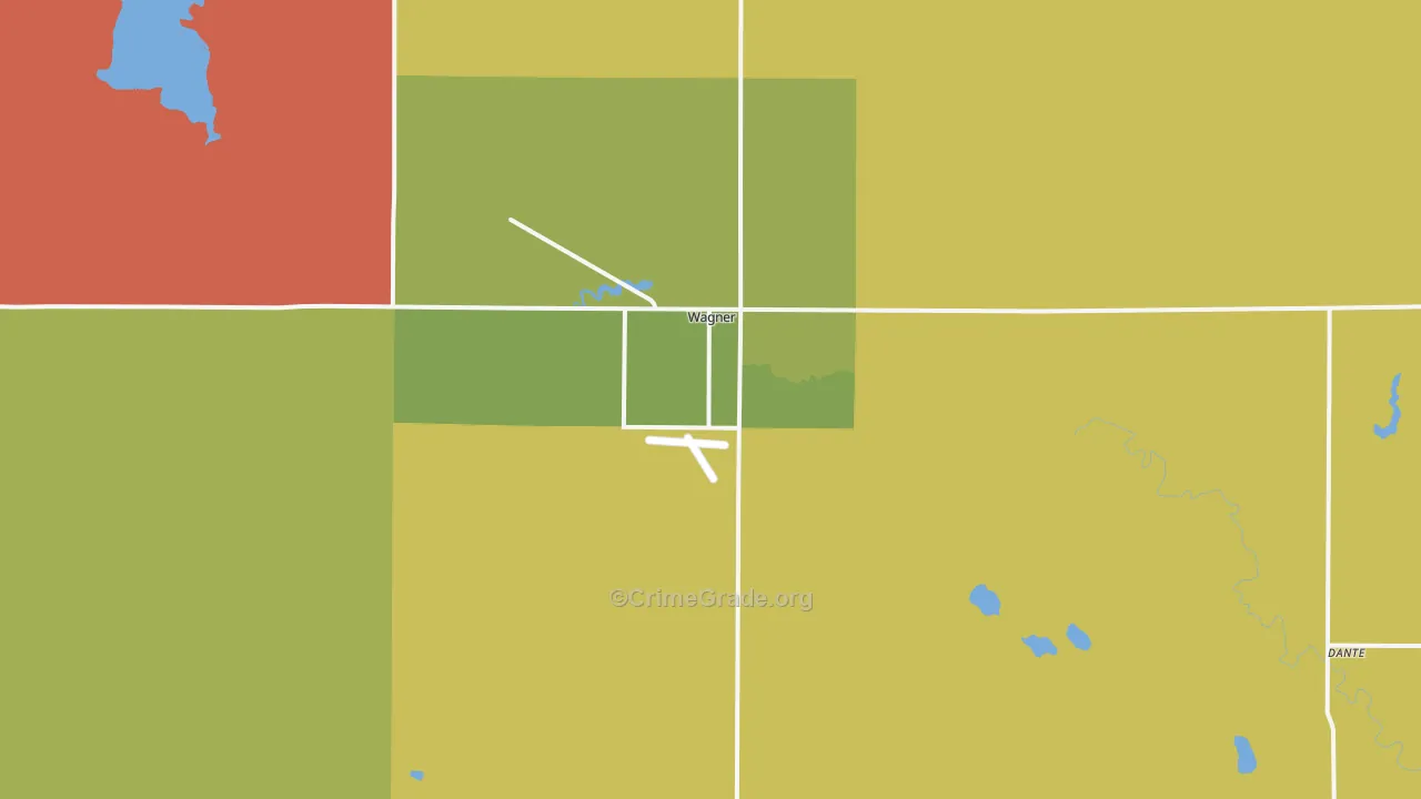 Wagner, SD Map of Robbery Rates