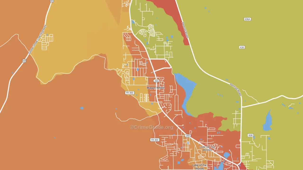 Wagon Wheel, AZ Map of Robbery Rates