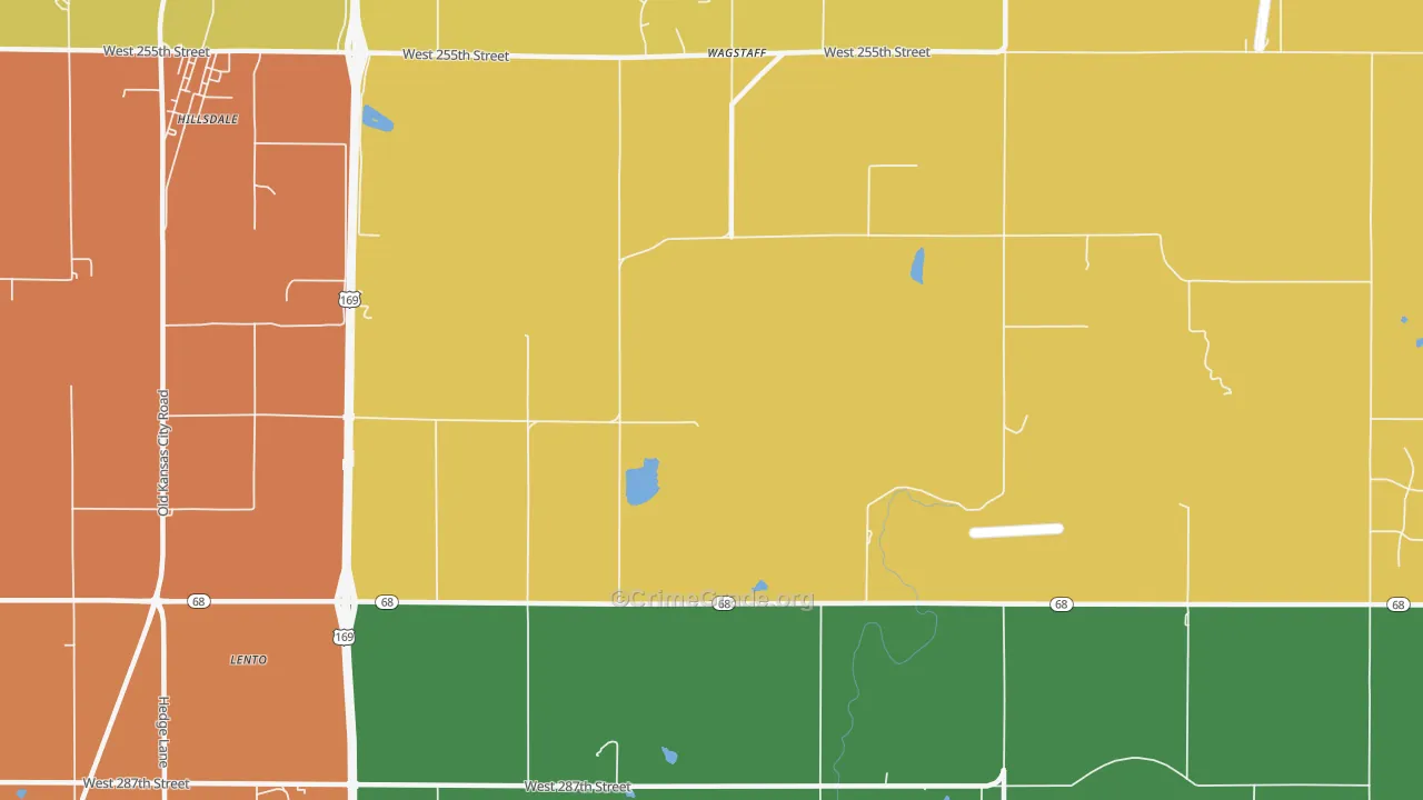 Wagstaff, KS Map of Robbery Rates
