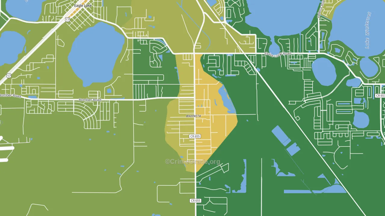 Wahneta, Winter Haven, FL Map of Robbery Rates