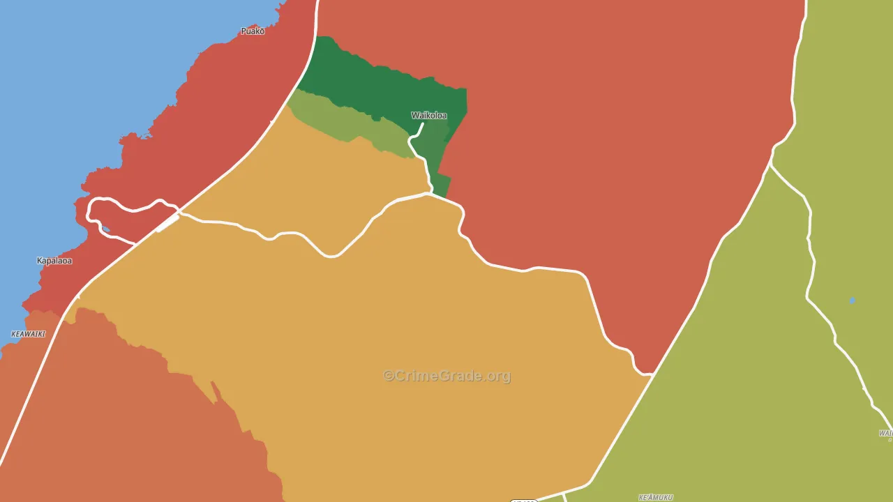 Waikoloa Village, HI Map of Robbery Rates