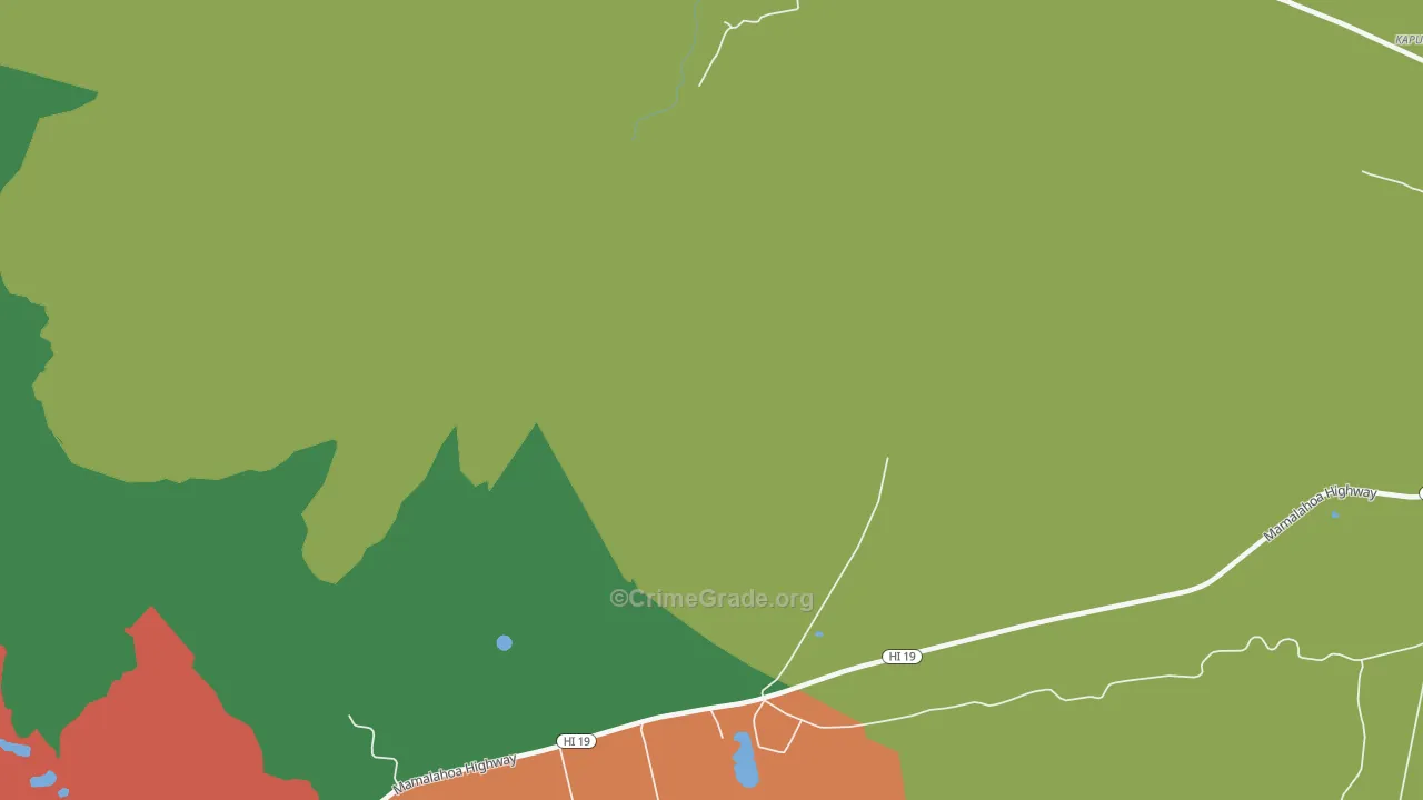 Waipio, HI Map of Robbery Rates