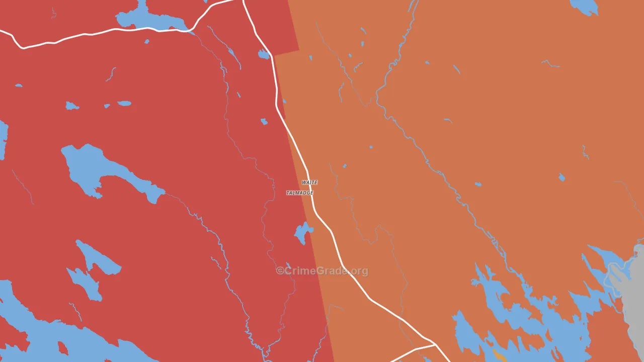 Waite, ME Map of Robbery Rates