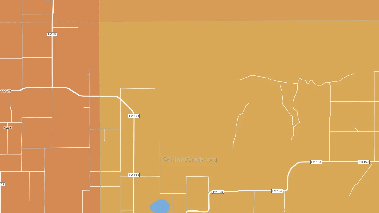 Wake, TX Map of Robbery Rates