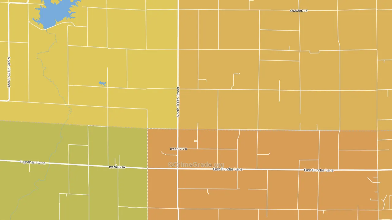 Wakefield, IL Map of Robbery Rates