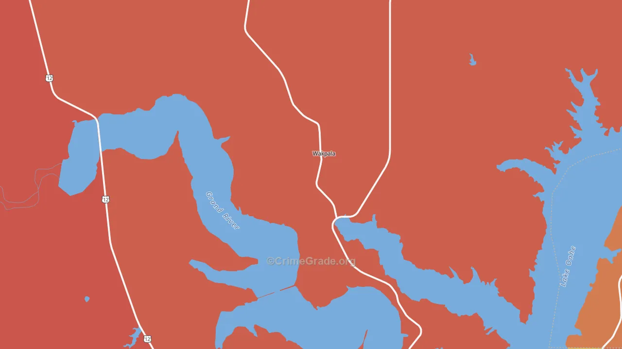 Wakpala, SD Map of Robbery Rates