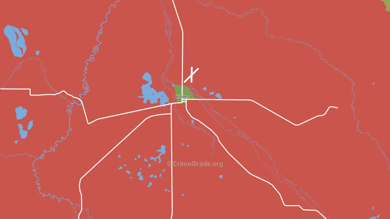 Walden, CO Map of Robbery Rates