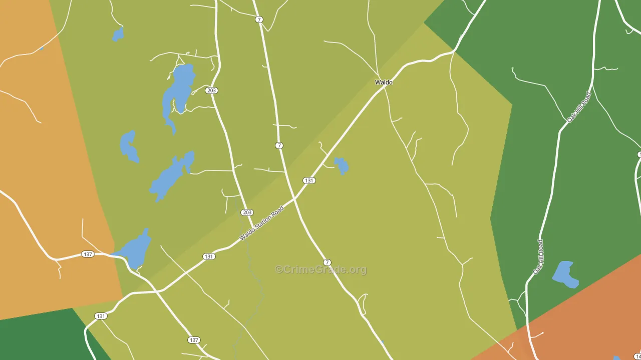 Waldo, ME Map of Robbery Rates