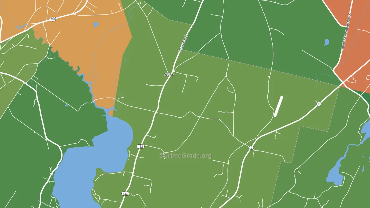 Wales Corner, ME Map of Robbery Rates