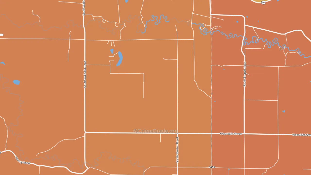 Walhalla, MI Map of Robbery Rates