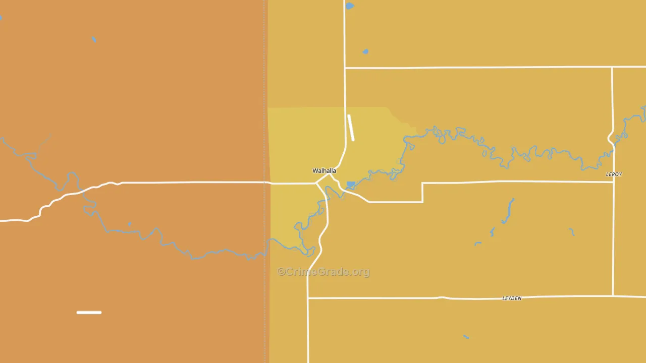 Walhalla, ND Map of Robbery Rates