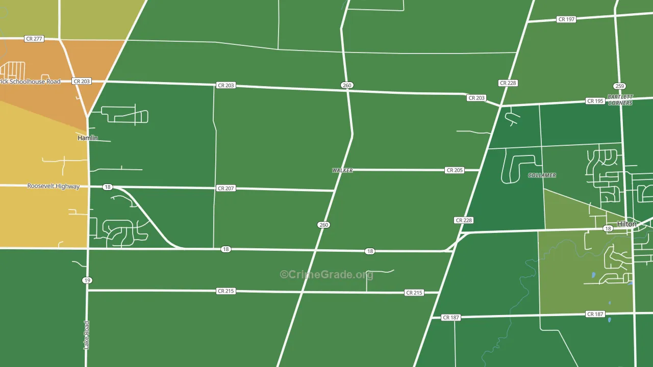 Walker, NY Map of Robbery Rates