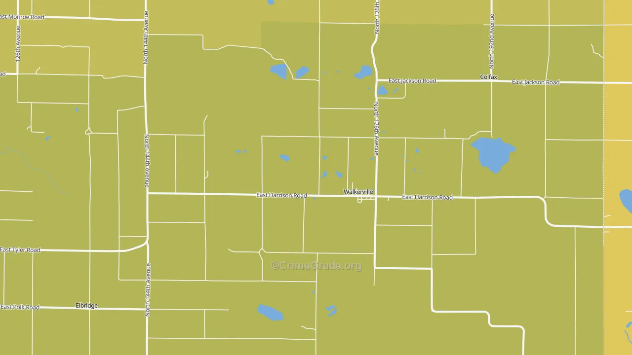 Walkerville, MI Map of Robbery Rates
