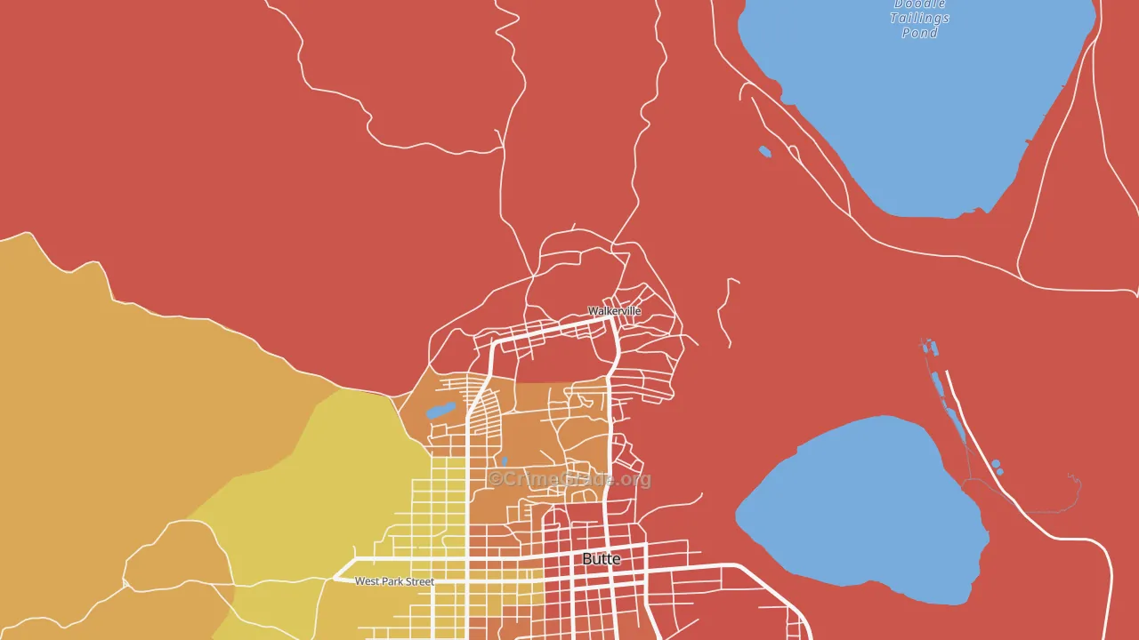Walkerville, MT Map of Robbery Rates