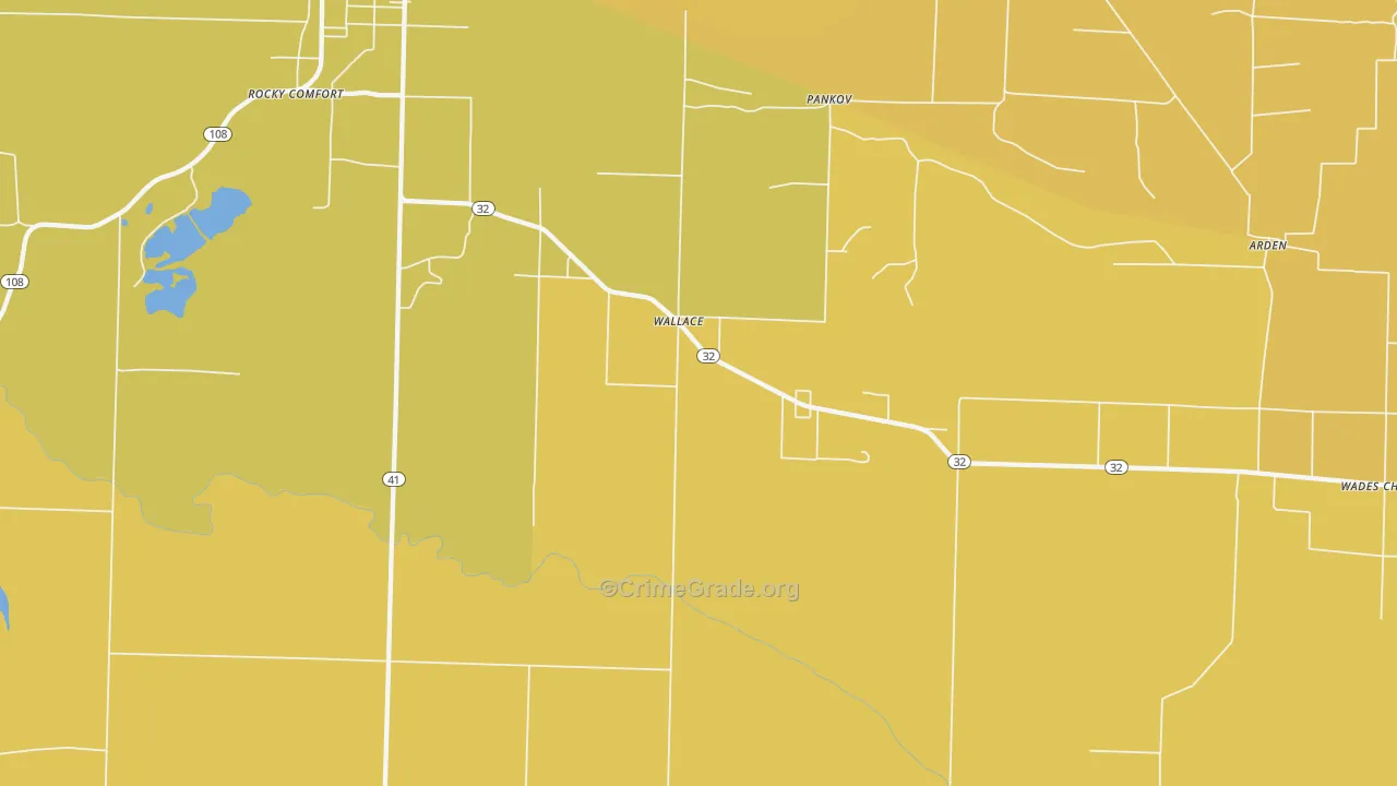 Wallace, AR Map of Robbery Rates