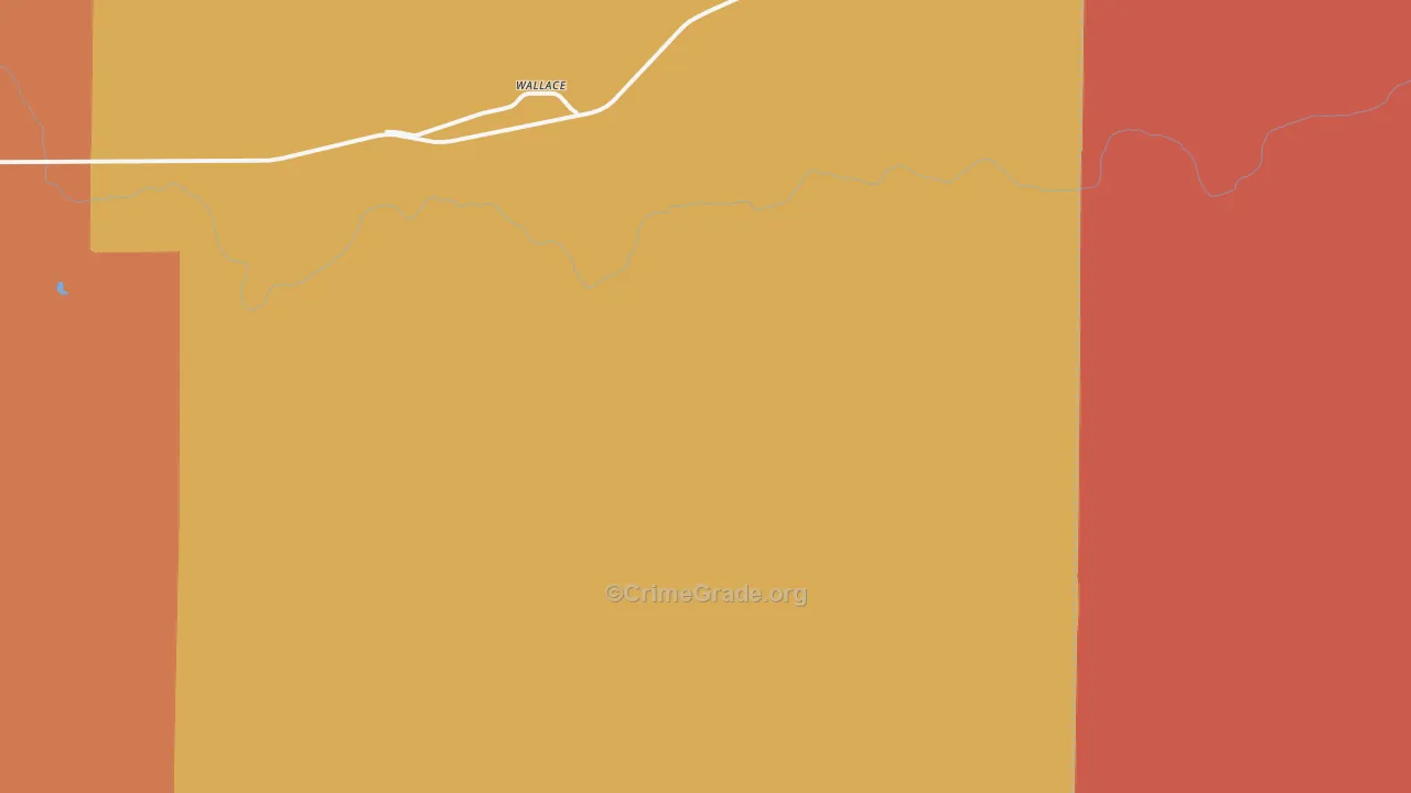 Wallace, KS Map of Robbery Rates