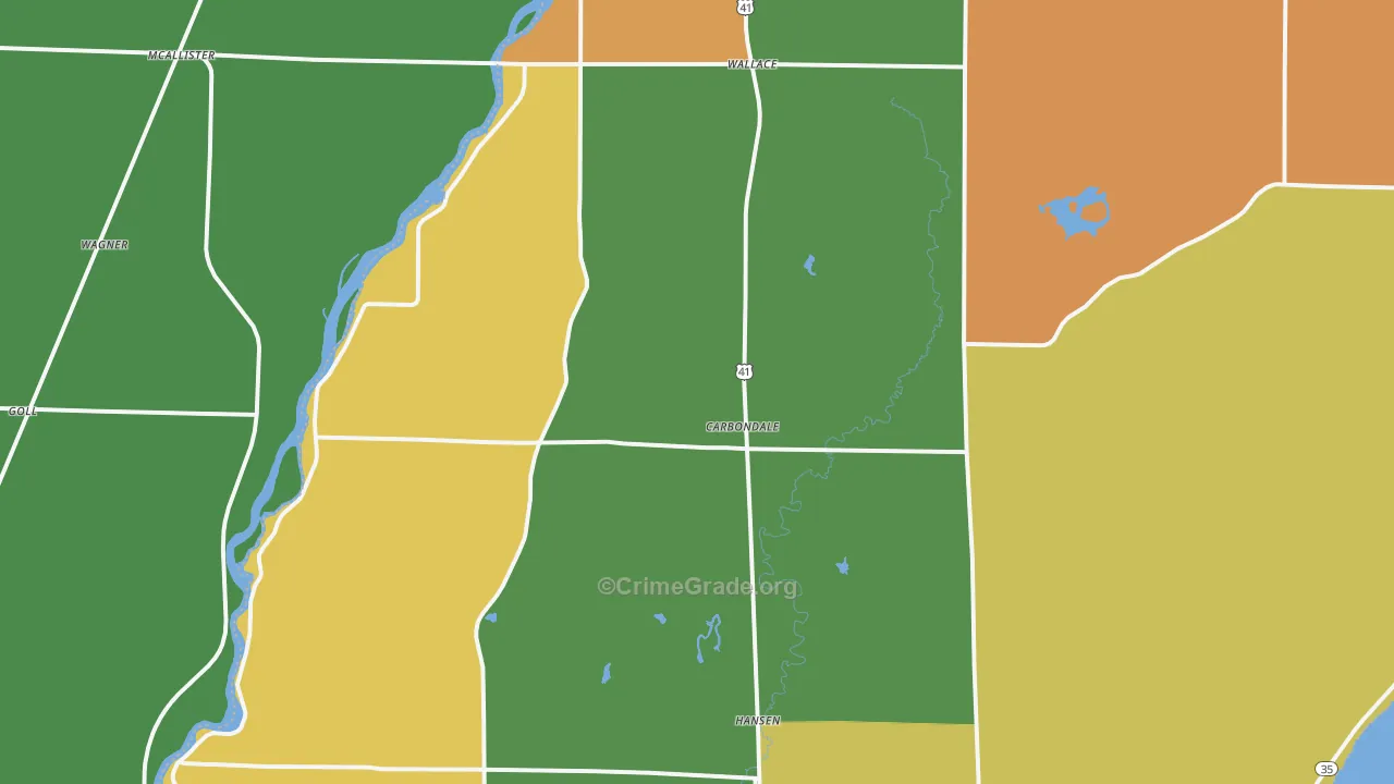 Wallace, MI Map of Robbery Rates