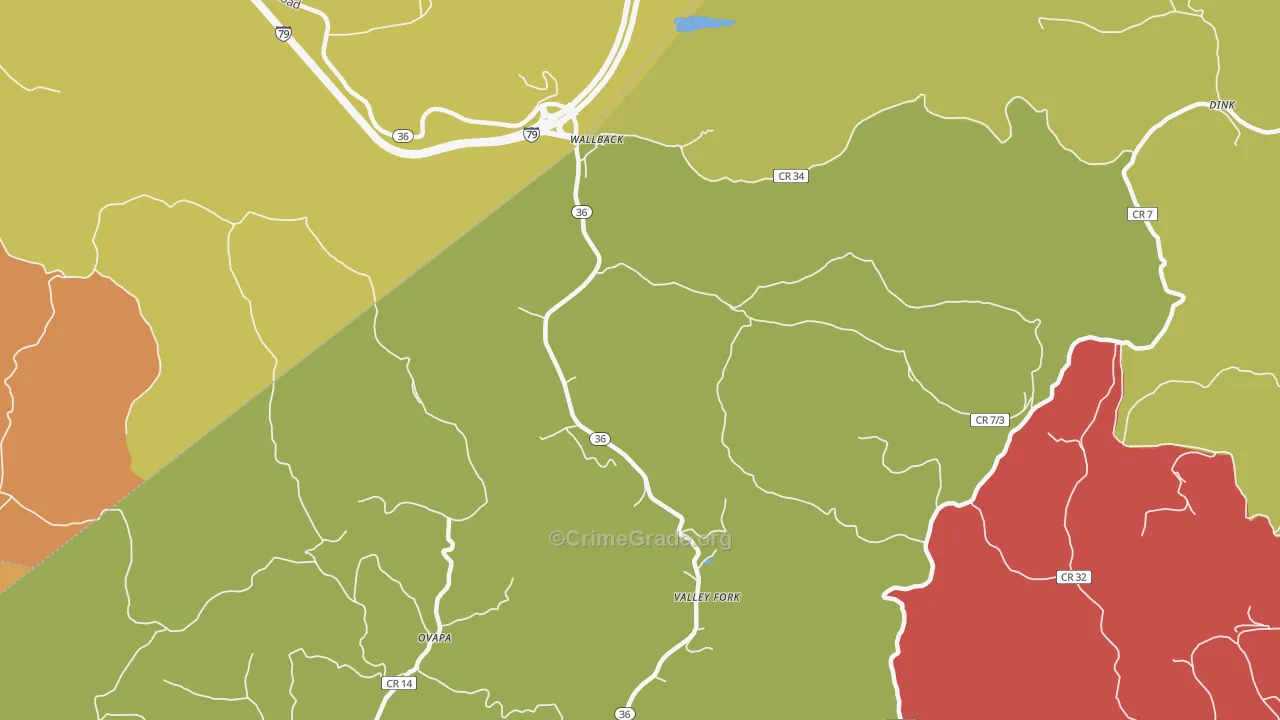 Wallback, WV Map of Robbery Rates