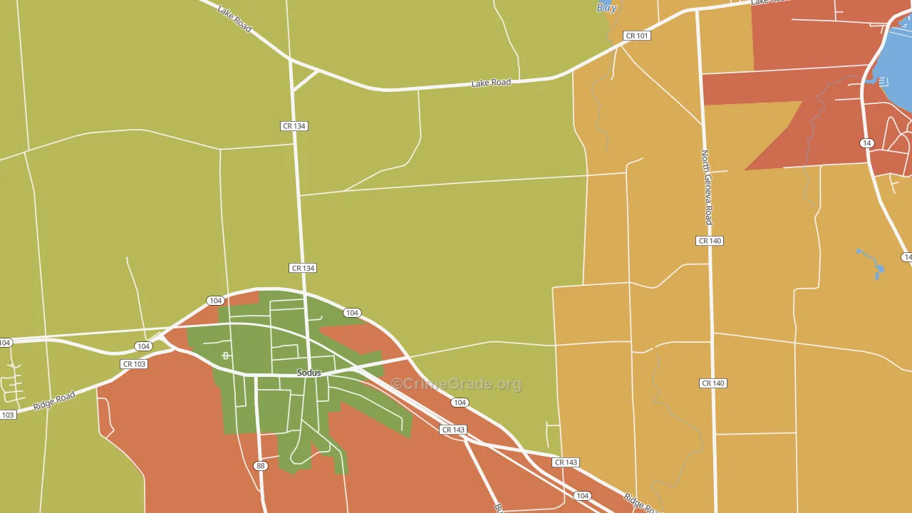 Wallington, NY Map of Robbery Rates