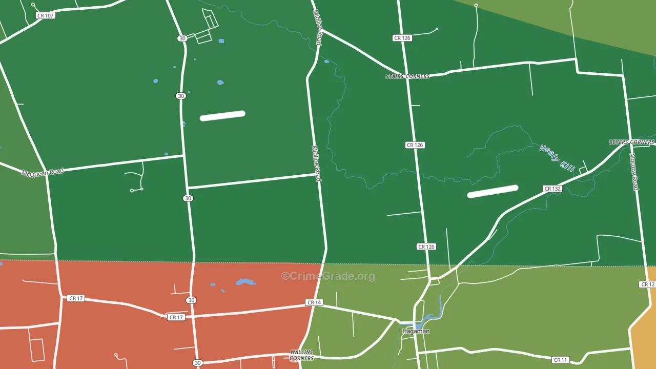 Wallins Corner, NY Map of Robbery Rates