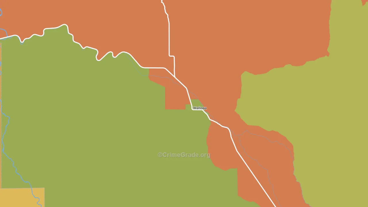 Wallowa, OR Map of Robbery Rates