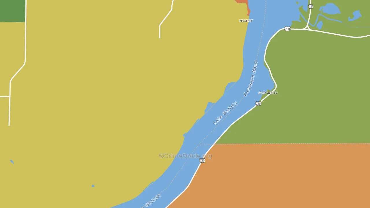 Wallula Junction, WA Map of Robbery Rates