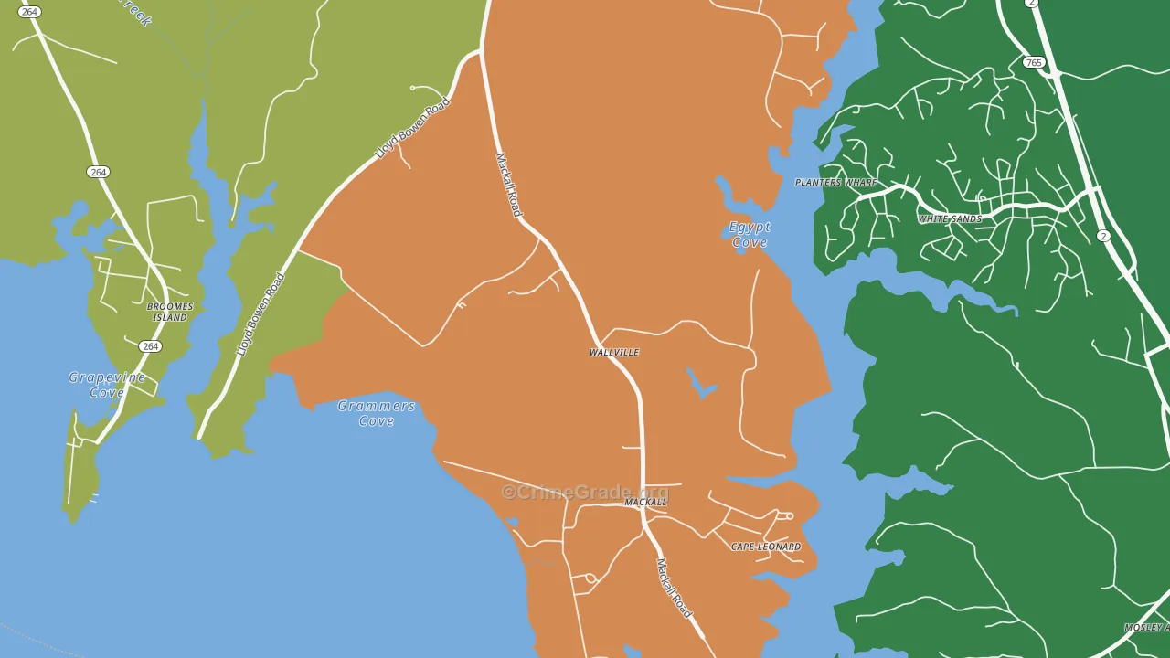 Wallville, MD Map of Robbery Rates