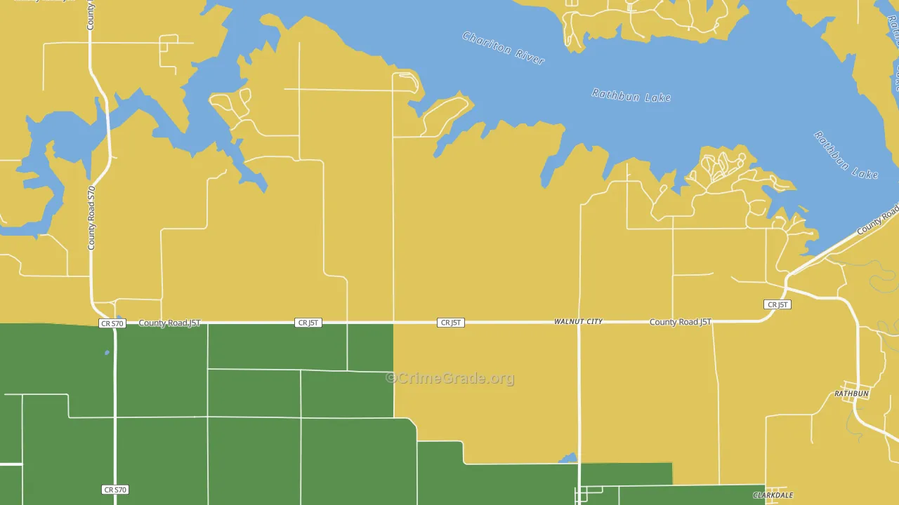 Walnut City, IA Map of Robbery Rates