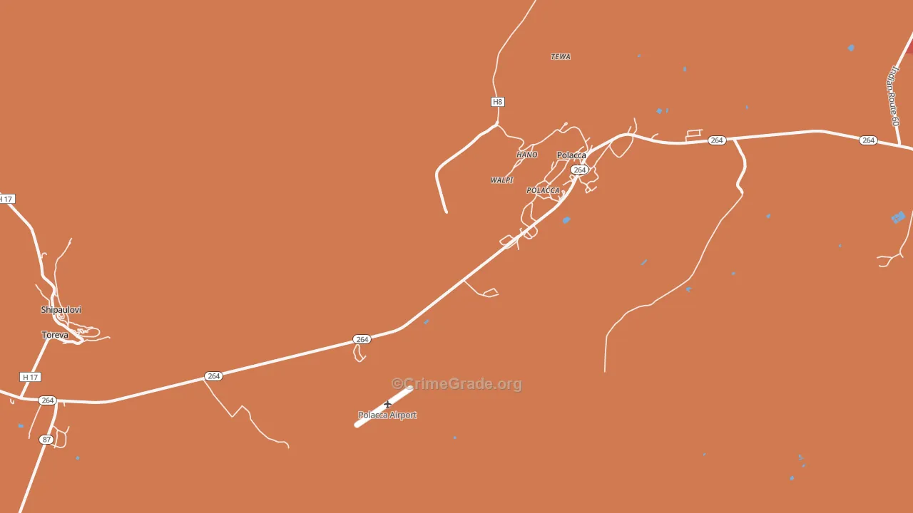 Walpi, AZ Map of Robbery Rates