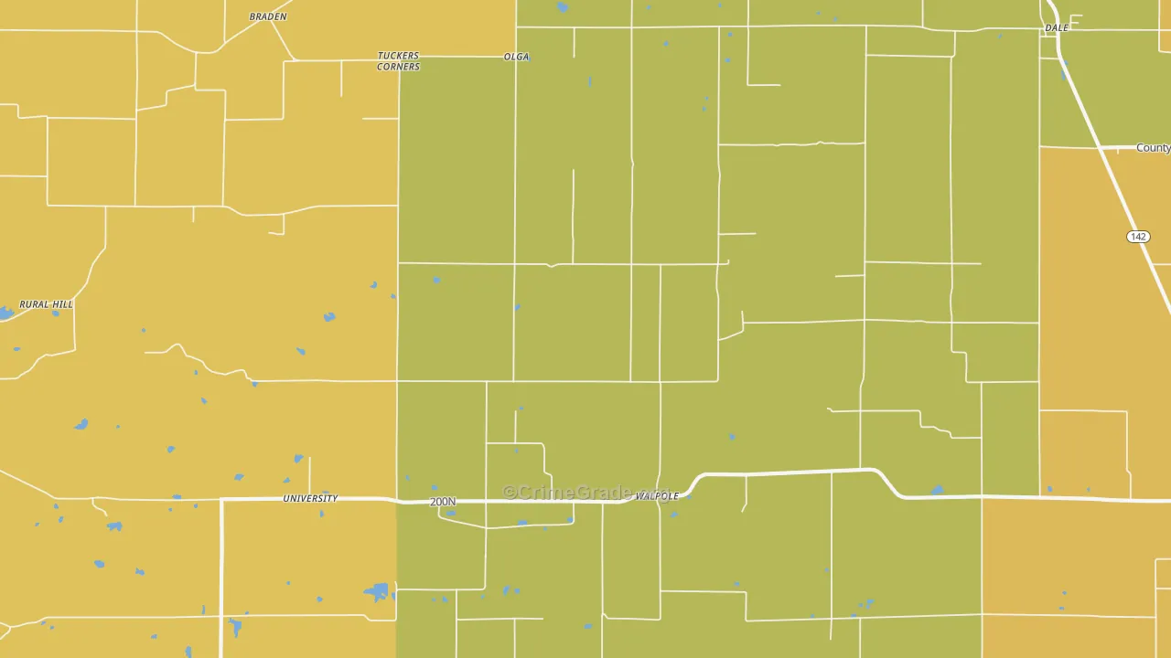 Walpole, IL Map of Robbery Rates