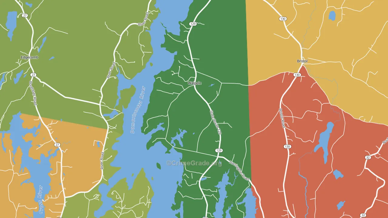 Walpole, ME Map of Robbery Rates
