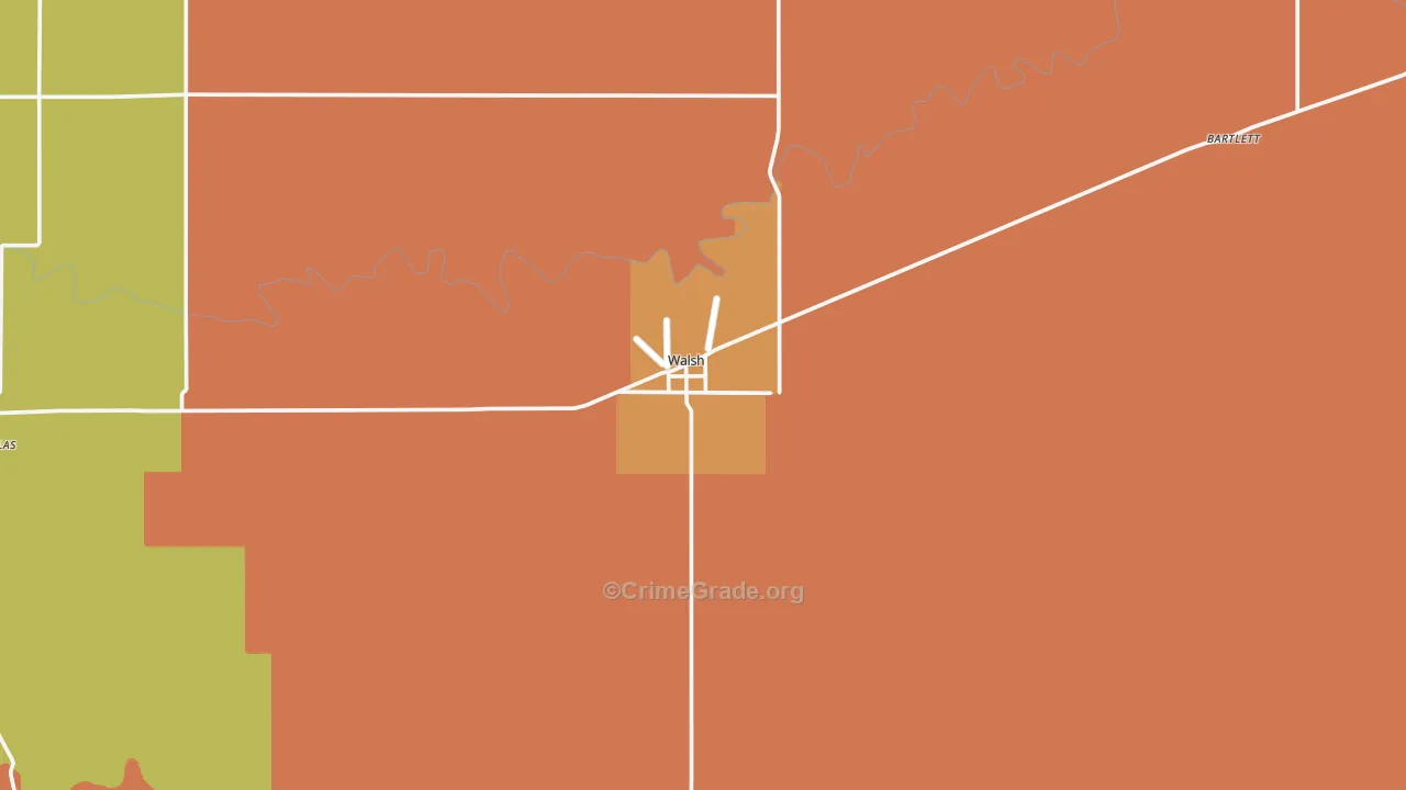Walsh, CO Map of Robbery Rates