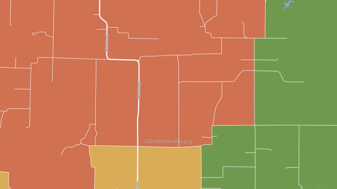 Walsh, IL Map of Robbery Rates