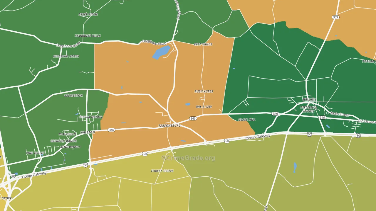 Walston, MD Map of Robbery Rates