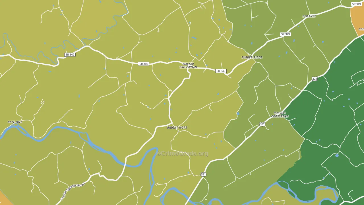 Walter Crossroad, TN Map of Robbery Rates