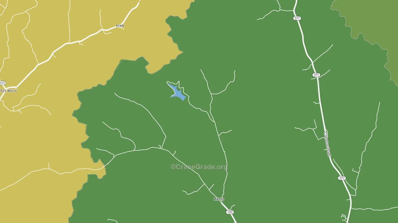 Waltz, KY Map of Robbery Rates