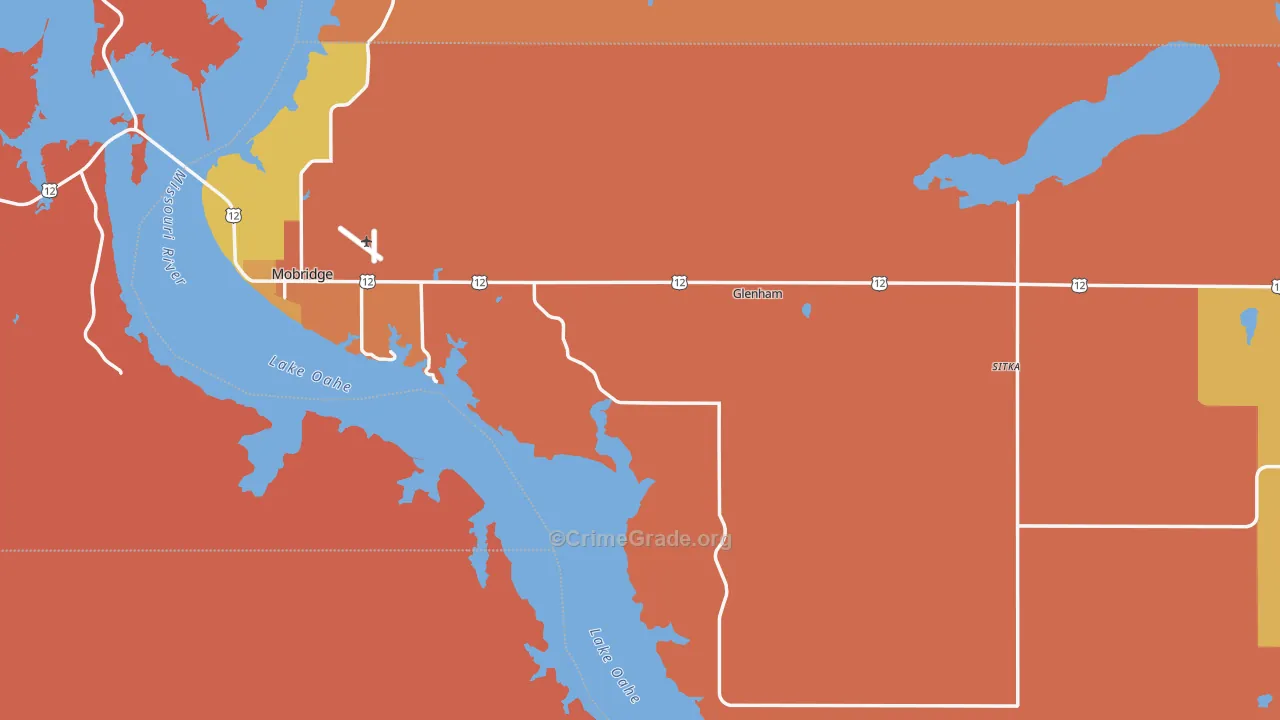Walworth County, SD Map of Robbery Rates