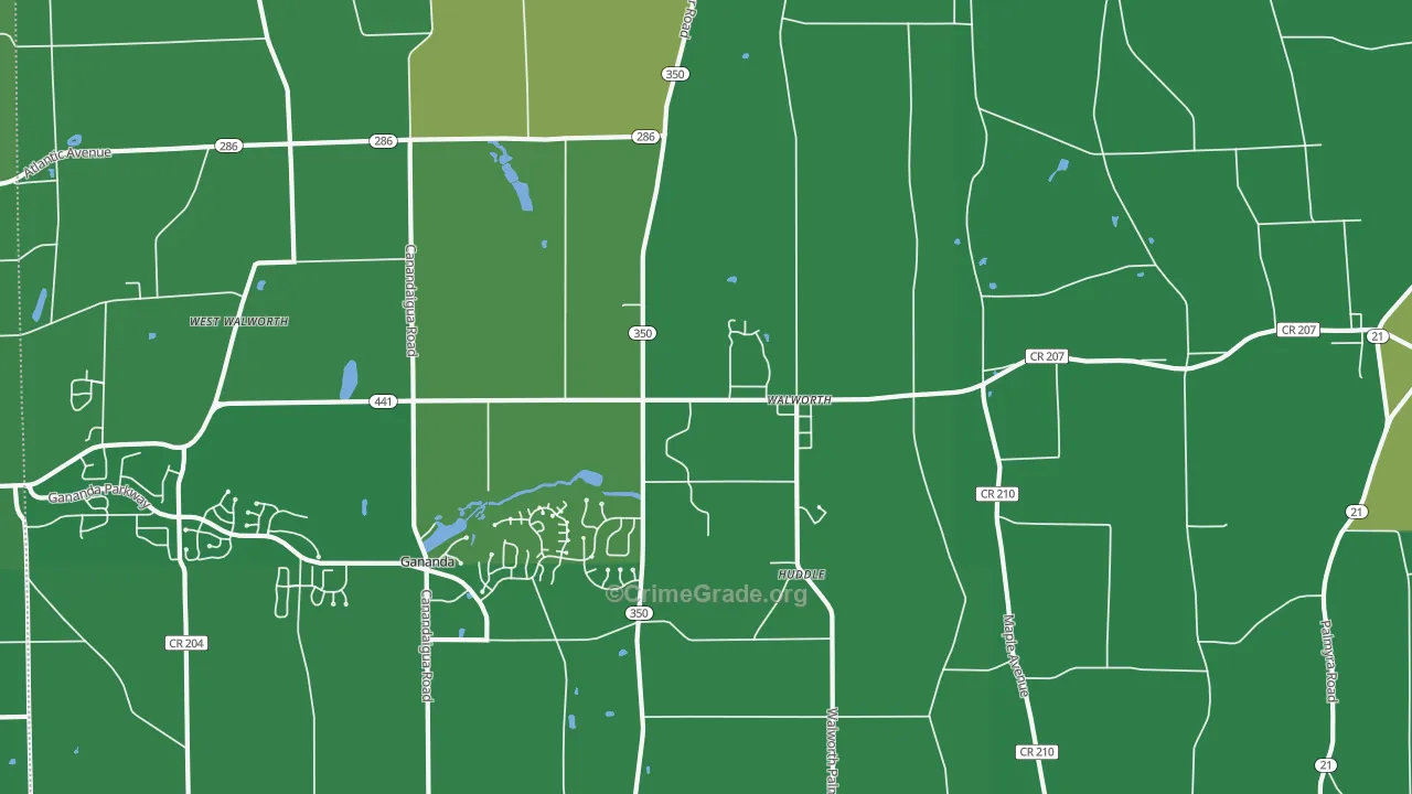 Walworth, NY Map of Robbery Rates