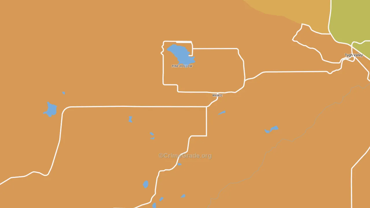 Wamic, OR Map of Robbery Rates