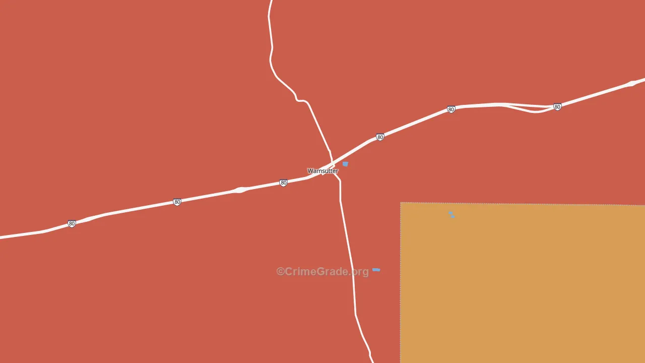 Wamsutter, WY Map of Robbery Rates