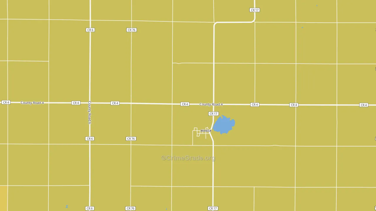 Wanda, MN Map of Robbery Rates