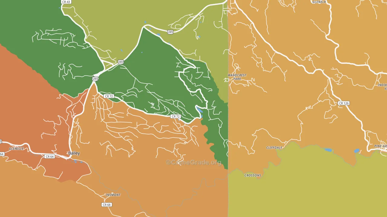 Wandcrest Park, CO Map of Robbery Rates