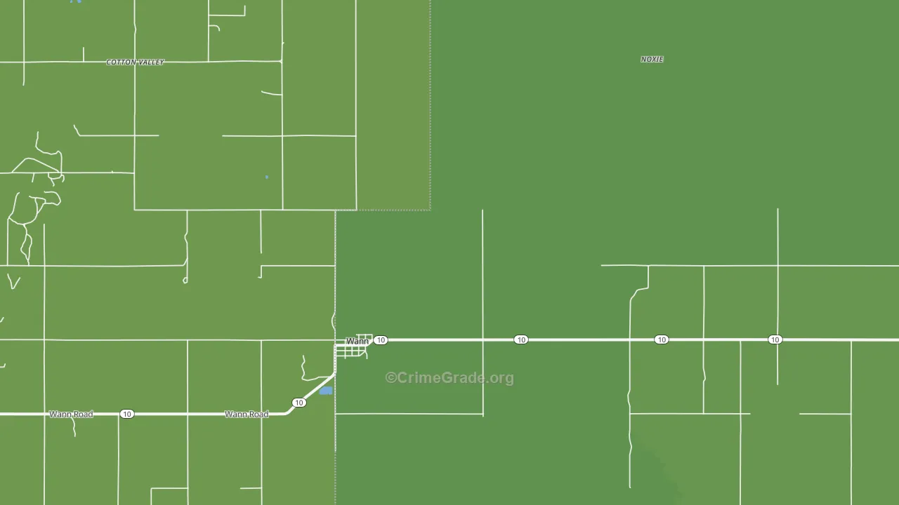 Wann, OK Map of Robbery Rates