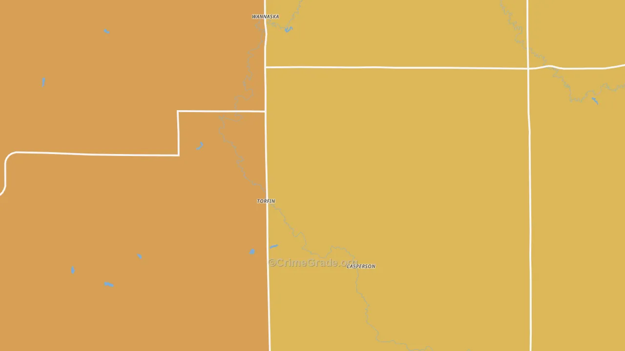 Wannaska, MN Map of Robbery Rates