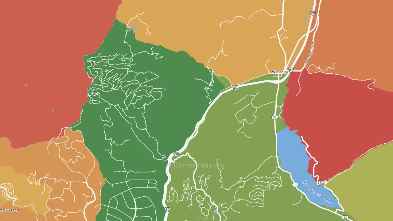 Wanship, UT Map of Robbery Rates