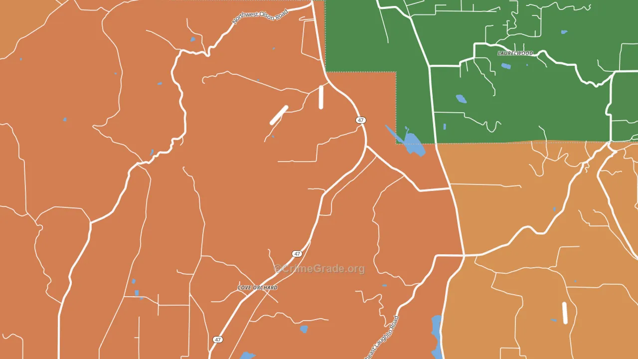 Wapato, OR Map of Robbery Rates