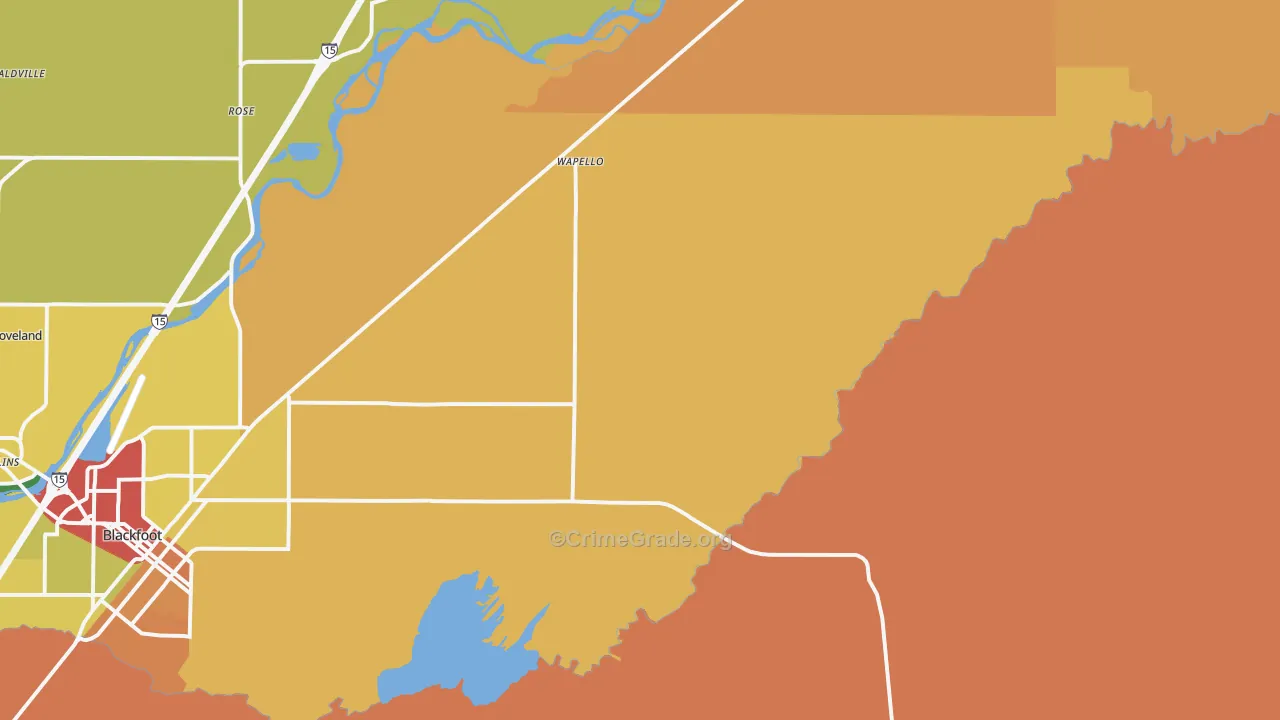 Wapello, ID Map of Robbery Rates
