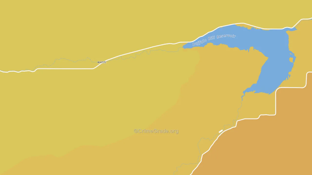 Wapiti, WY Map of Robbery Rates