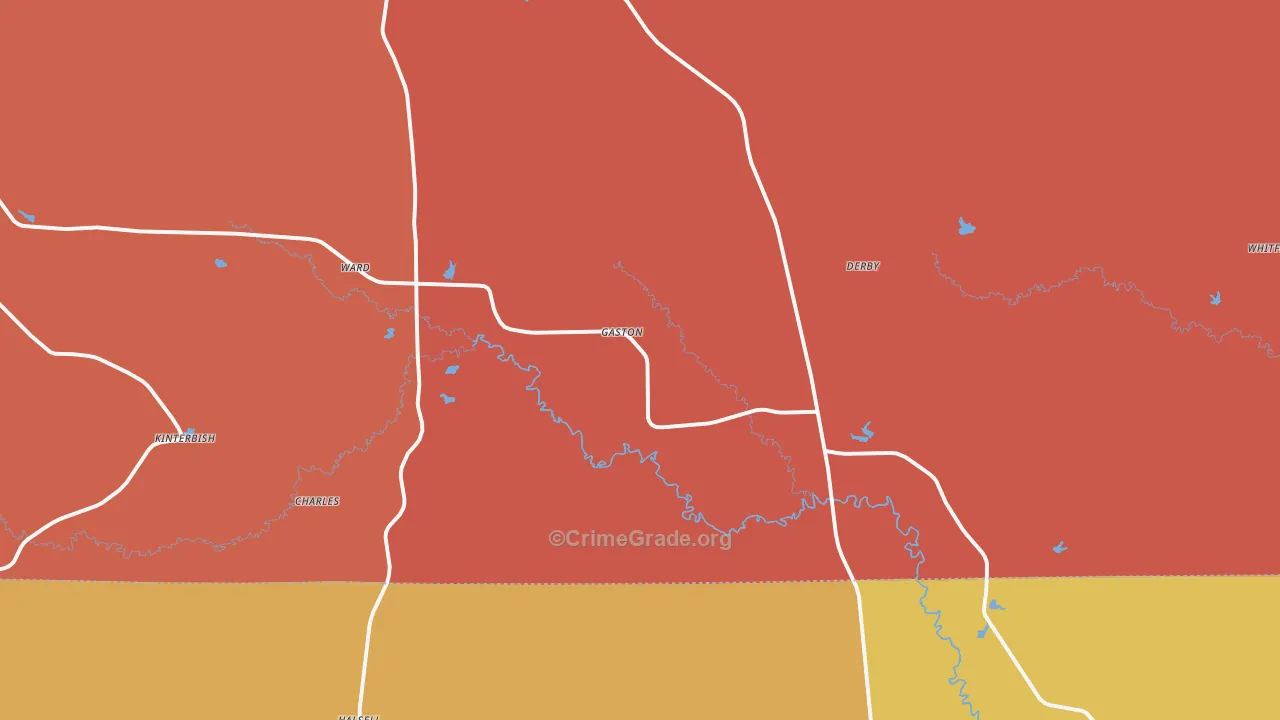 Ward, AL Map of Robbery Rates